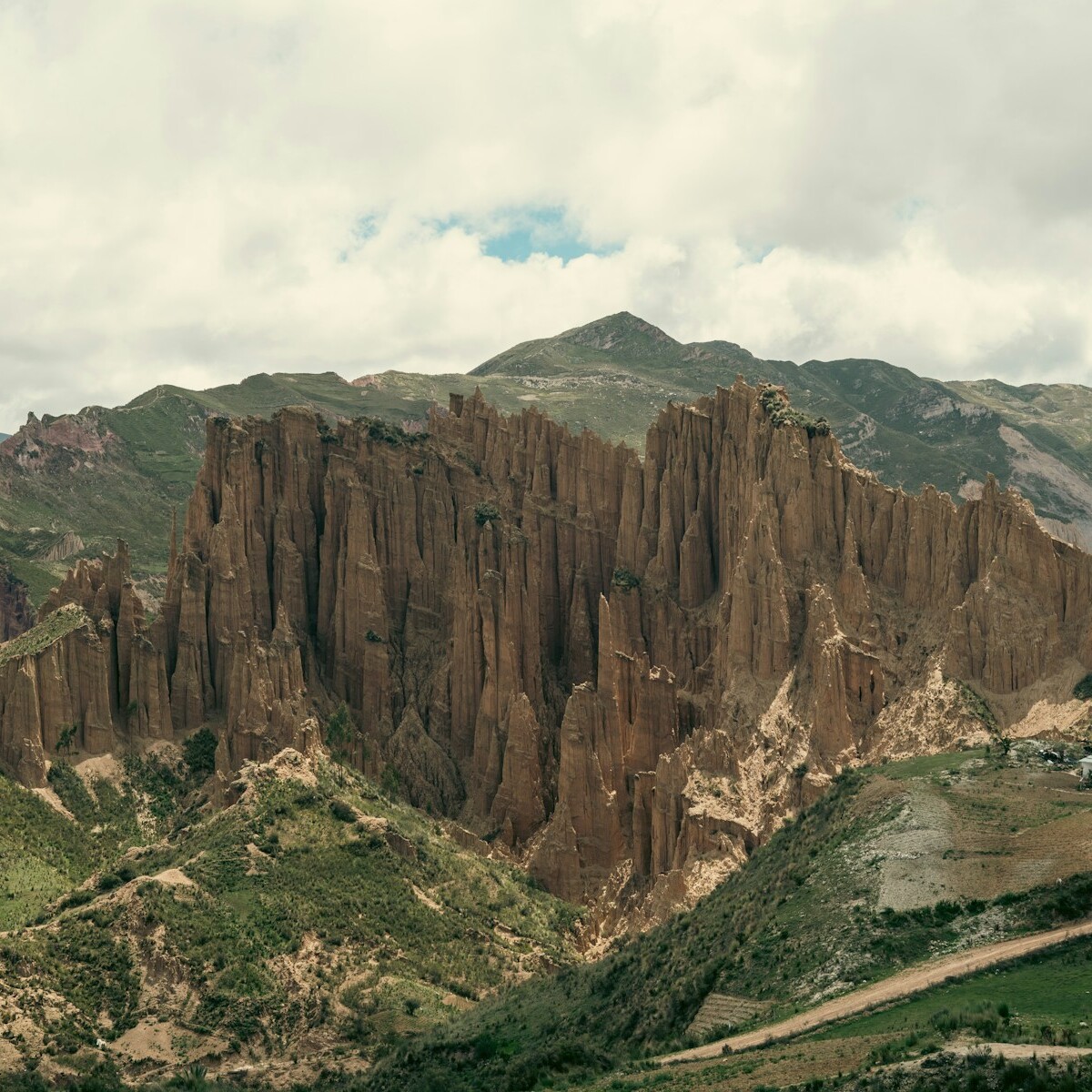 a view of a mountain range from a distance