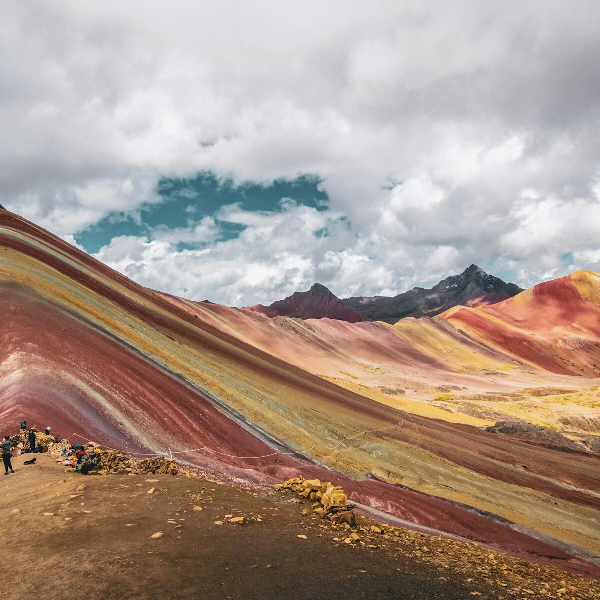 mountain under gray clouds