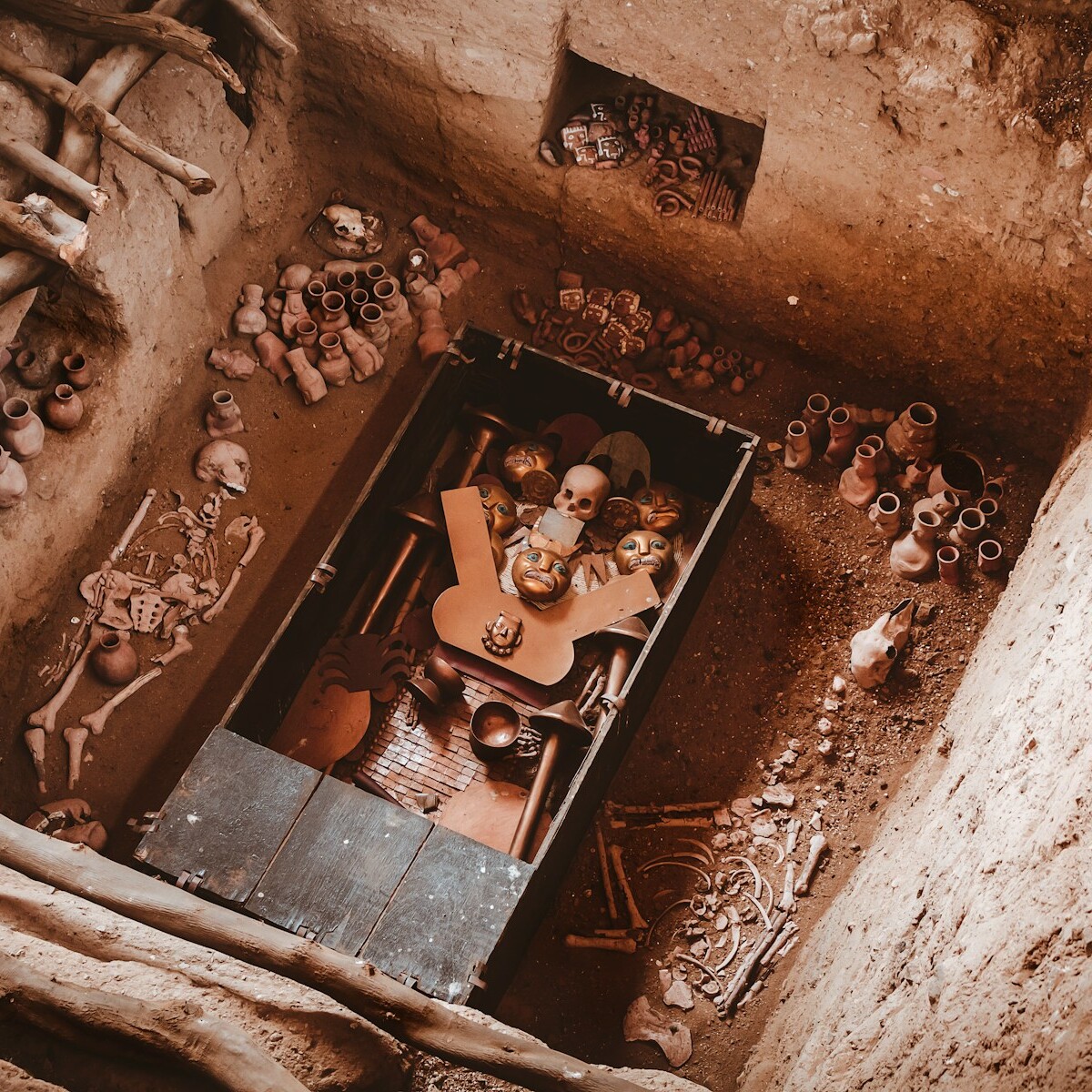 a room filled with lots of skeletons and bones