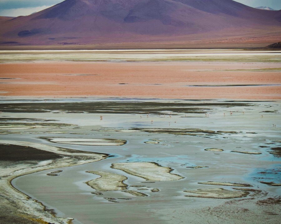 brown and white mountain near body of water during daytime